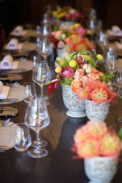 istock Closeup of a table decorated in a tropical style 1459570529