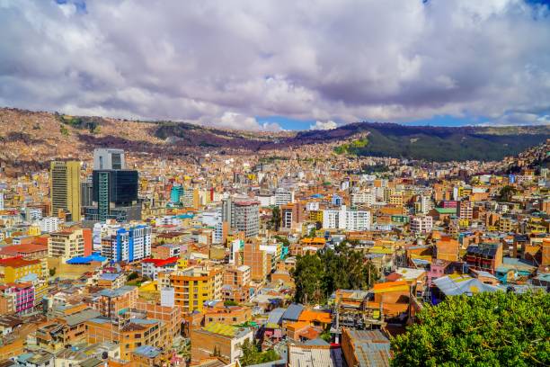 istock Panoramic view of highrises and shanty towns 1459572394