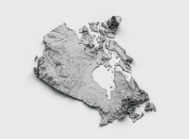 istock Canada Map gray shaded relief on the white background 1459574013