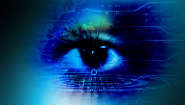 istock Technology background concept - speed movement pattern and motion blur of an eye 1459580291