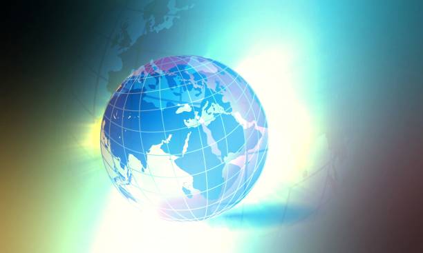 istock 3D rendering of an abstract technology background with the globe under dynamic lighting 1459580777