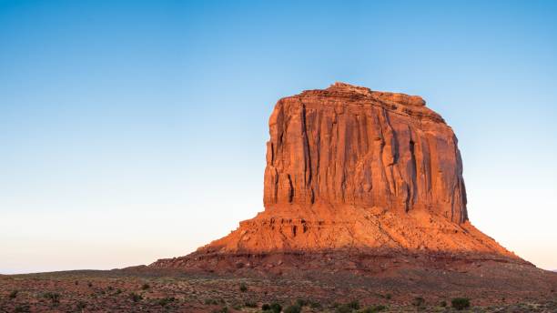istock Tall beautiful red canyon with a blue sky on the horizon 1459580892