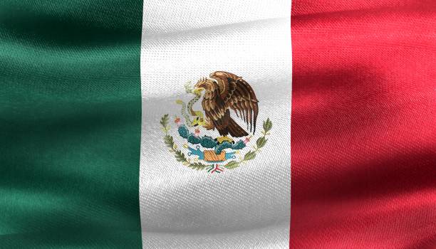istock 3d rendering flag of Mexico with realistic waving fabric surface. 1459583130