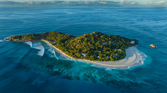 Cousine island is a small granitic island in the Seychelles, 6 km west of Praline island.  Combination of a luxury resort and a nature reserve