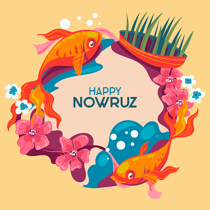 Happy Nowruz Celebration Greeting Card Design