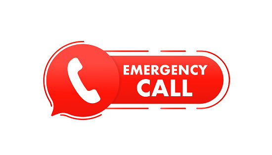 Phone Call Ringing Emergency Phone Call Button Emergency Notification Emergency Call Vector ...