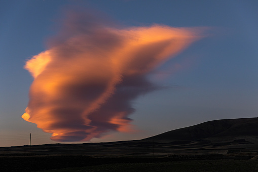 Sky and clouds at sunset in autumn