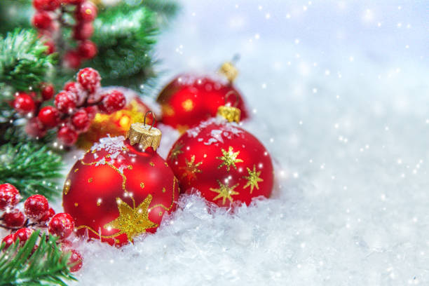 istock Christmas cards with snow and decor. Selective focus. 1459606916