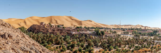 Panoramic view of Taghit, Bechar in Algeria Sahara desert.
