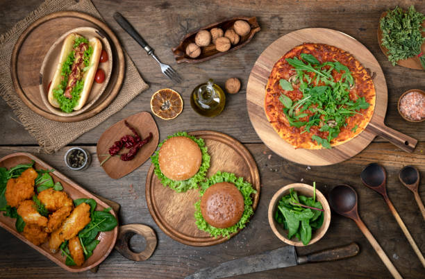 istock Large table of assorted take out food. 1459615043