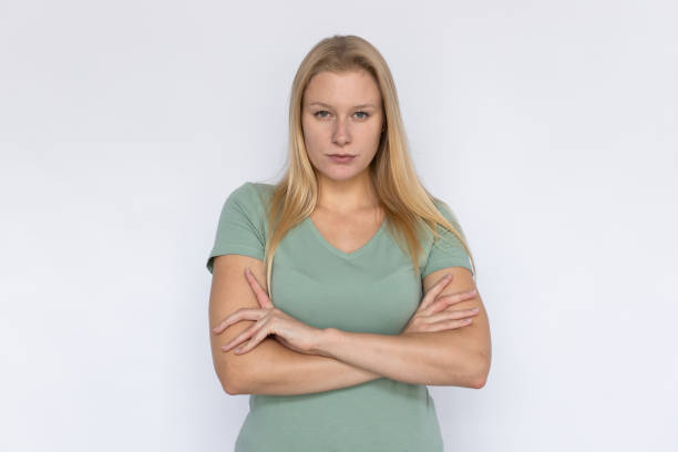 istock Disappointed woman looking at camera 1459625979