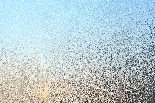 condensation on the window glass. close-up