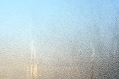 condensation on the window glass. large drops