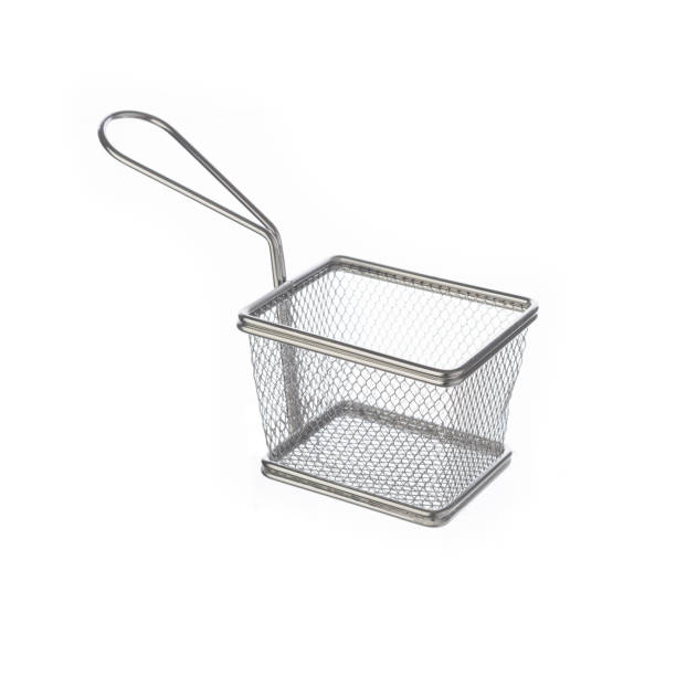 istock Steel fry basket isolated over white background 1459633241