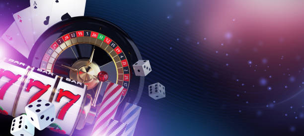 istock Casino Banner Background 3D Illustration. Mysterious Glowing Lights. 1459634208