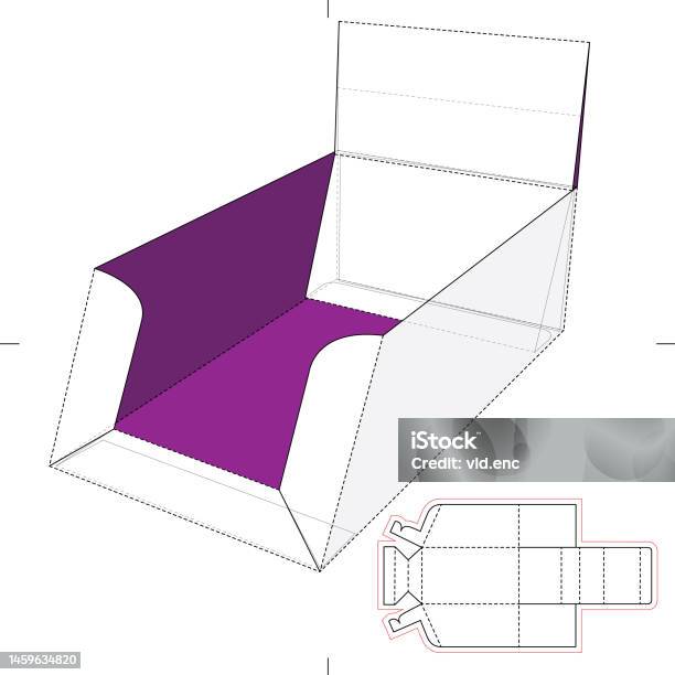 Blue Print Box's Custom Retail Box With Blueprint Stock Illustration - Download Image ...
