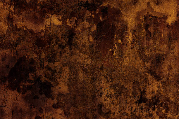 istock Dark brown rustic abandoned concrete wall with heavy grunge texture 1459645285