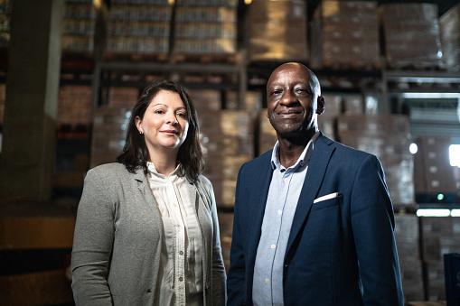 Portrait of coworkers in a warehouse