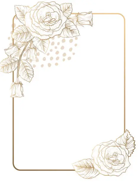 Vector illustration of Invitation Template with Botanical Roses