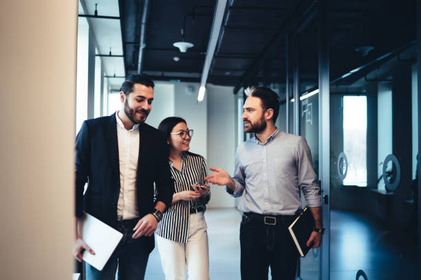 istock Business team talking in office place 1459665196