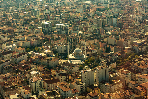 coast of marmara and apartment buildings from aerial view of anatolian side near kartal pendik istanbul turkey