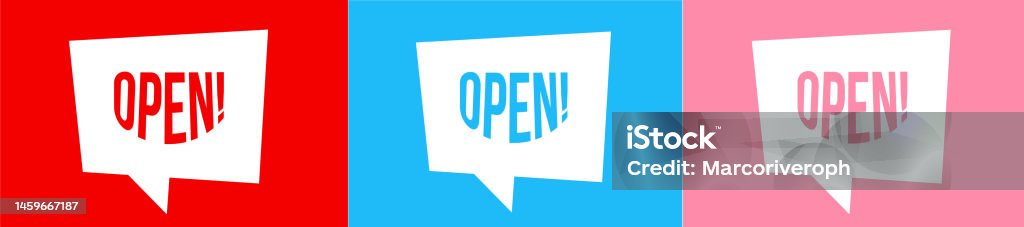 Pink Notice Sign Pink Notice Group That Says Open Stock Illustration - Download Image ...