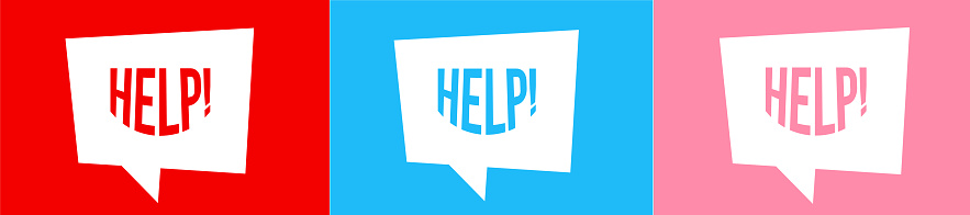 Pink Notice Group That Says Help Stock Illustration - Download Image ...