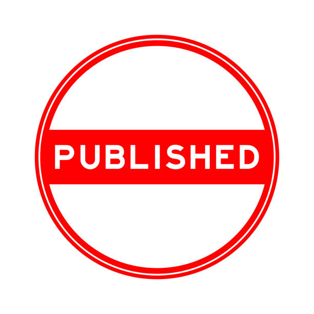 istock Red color round seal sticker in word published on white background 1459670918