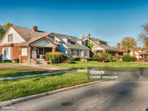 Houses On Eason Street Stock Photo - Download Image Now - House, Residential District, Community