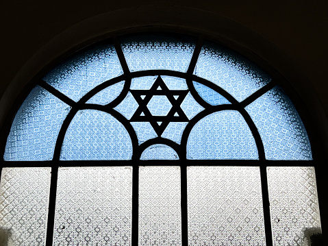 Stained Glass Window With Star Of David