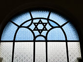 Stained Glass Window With Star Of David