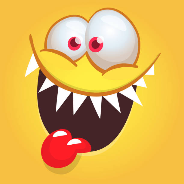 Funny Cartoon Monster Character Face Expression Illustration Of Cute And  Happy Alien Creature Halloween Design Stock Illustration - Download Image  Now - iStock