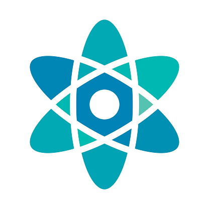 Atomic logo. Chemistry and atomic. Editable vector.