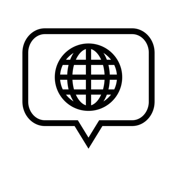 ilustrações de stock, clip art, desenhos animados e ícones de language speech balloon icon. vector. - communication marketing dictionary global communications