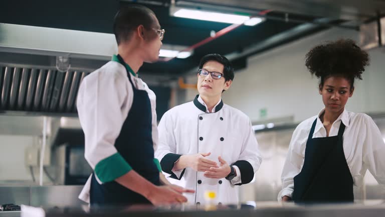 a kitchen full with hungry students