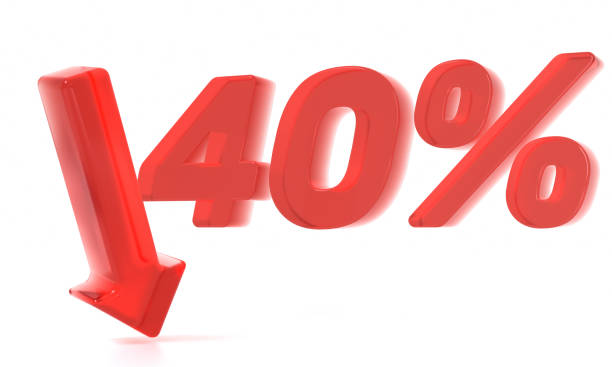 istock 40 percent sale discount 3D icon sign. 1459679028