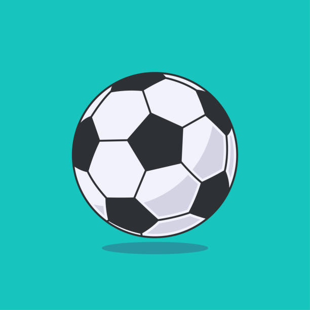 illustrazioni stock, clip art, cartoni animati e icone di tendenza di icona del pallone da calcio. illustrazione vettoriale stile fumetto del pallone da calcio. - soccer sign ball speed