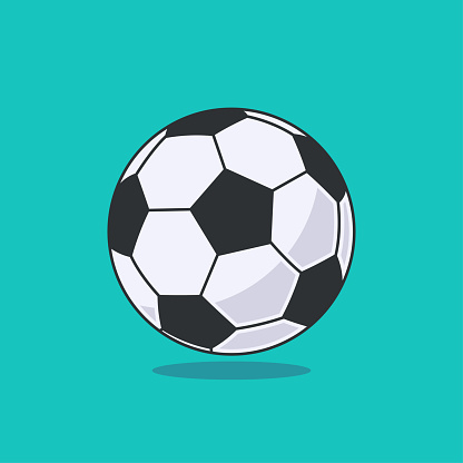 Soccer ball icon. Vector illustration football ball cartoon style.