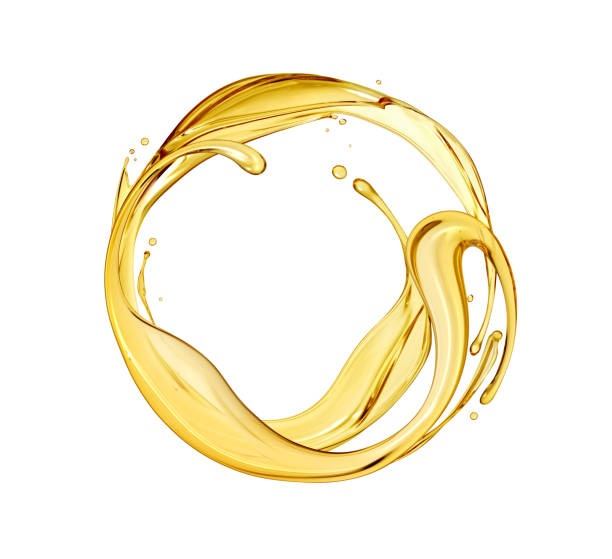 istock Splashes of oily liquid arranged in a circle 1459684440
