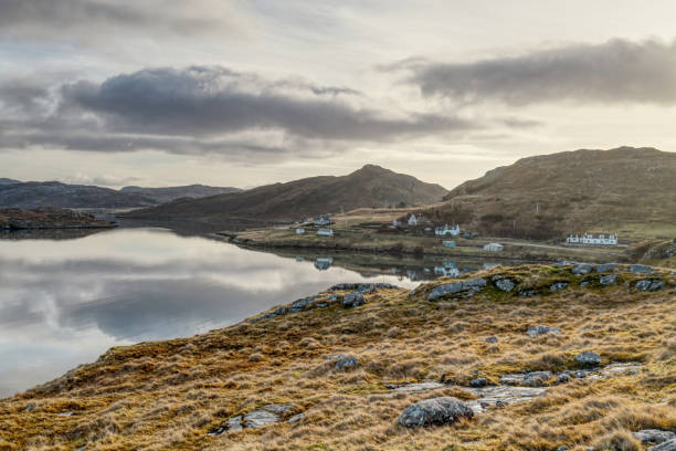 istock Scottish loch with small village on its banks 1459694414