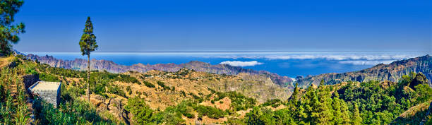 volcanic rock formation on island of cabo verde.