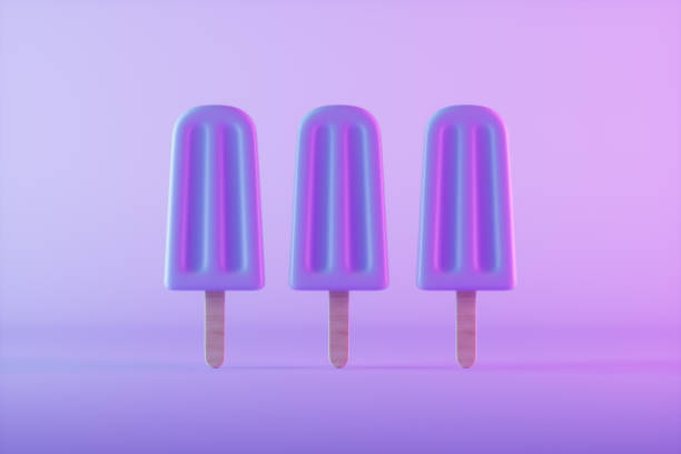 Ice cream stick, Popsicle, Minimal summer concept on neon background