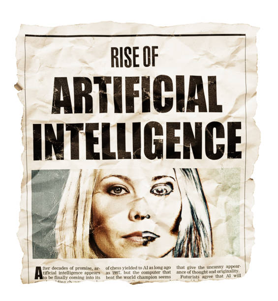 istock Torn-out newspaper headline about the rise of artificial intelligence 1459713997