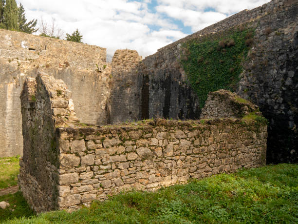 istock Ancient fortress ruined stone house side view 1459714349