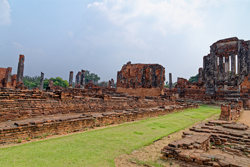 Ayutthaya archaeological Park, Wat Phra Si Sanphet - 21st of January 2020 - Asia, Thailand, Phra Nakhon Si Ayutthaya, old capital of Siam.