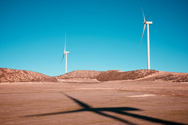 istock Wind turbines for electric power production. 1459719759