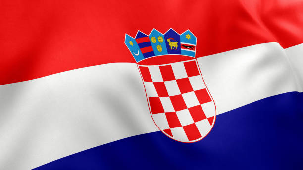 istock Croatia Flag Low Angle Close up 1459723770