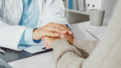 Close up of Young Asian woman doctors talking with the patient about mental health, for recover wellbeing and be a healthy lifestyle in health clinic. Medical health care.