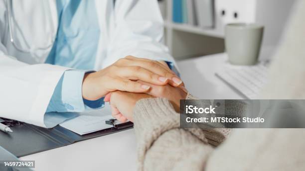 Close Up Of Young Asian Woman Doctors Talking With The Patient About Mental Health For Recover Wellbeing And Be A Healthy Lifestyle In Health Clinic Medical Health Care Stock Photo - Download Image Now