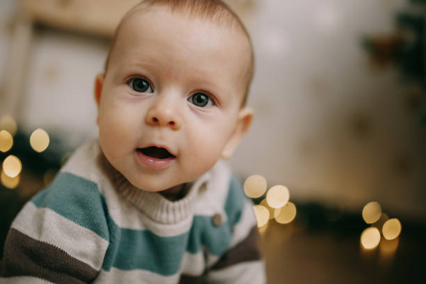 istock Adorable baby on Christmas. 1459727035